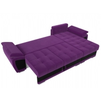 Угловой диван Нэстор (микровельвет фиолетовый чёрный) - Изображение 4